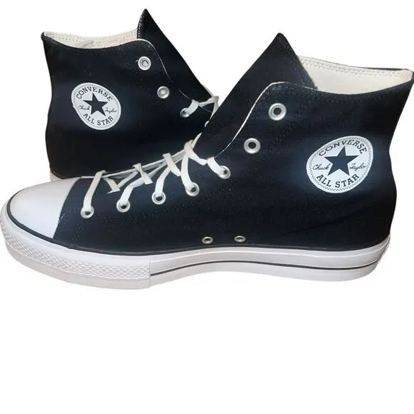NEW MEN'S CONVERSE BLACKāCANVAS PLATFORM SNEAKERS Size 11.5 Rare - Picture 5 of 7